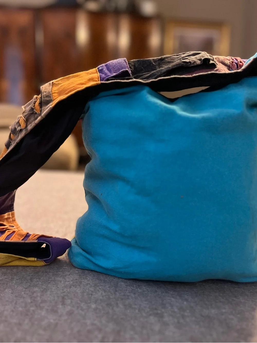 Embroidered Cat Patchwork Hobo Shoulder Bag Made in Nepal